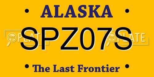 SPZ07S Alaska License Plate