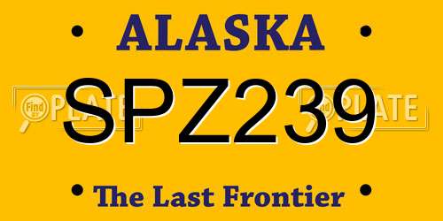 SPZ239 Alaska License Plate