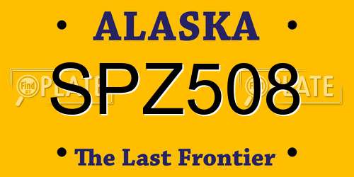SPZ508 Alaska License Plate