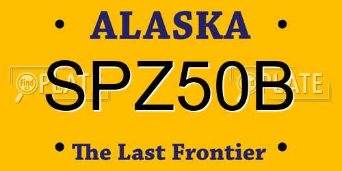SPZ50B Alaska License Plate