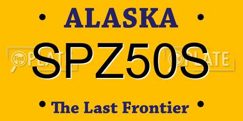 SPZ50S Alaska License Plate
