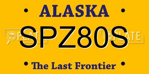 SPZ80S Alaska License Plate
