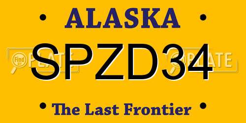 SPZD34 Alaska License Plate