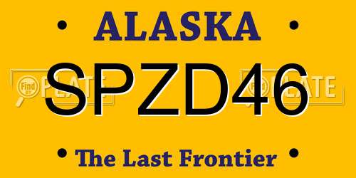 SPZD46 Alaska License Plate