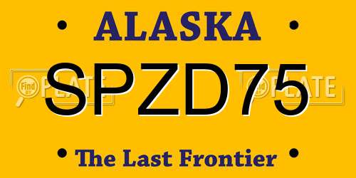 SPZD75 Alaska License Plate