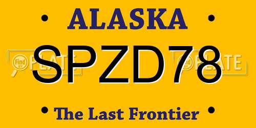 SPZD78 Alaska License Plate