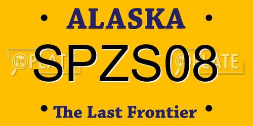 SPZS08 Alaska License Plate