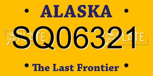 SQ06321 Alaska License Plate