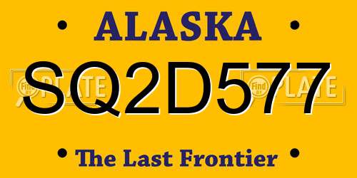 SQ2D577 Alaska License Plate