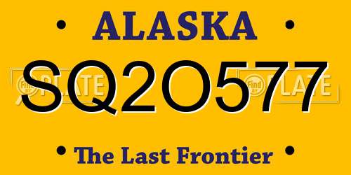 SQ2O577 Alaska License Plate