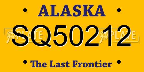 SQ50212 Alaska License Plate