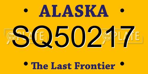 SQ50217 Alaska License Plate
