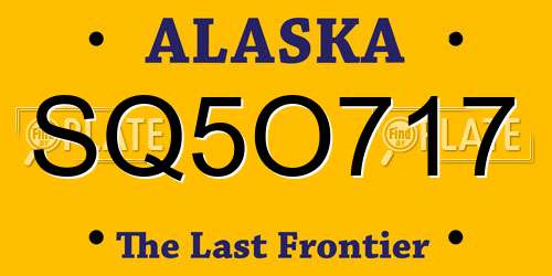 SQ5O717 Alaska License Plate