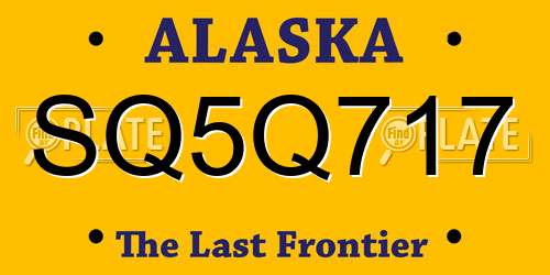 SQ5Q717 Alaska License Plate