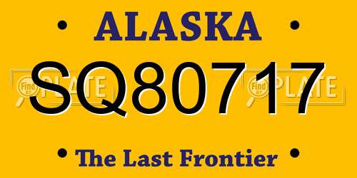 SQ80717 Alaska License Plate