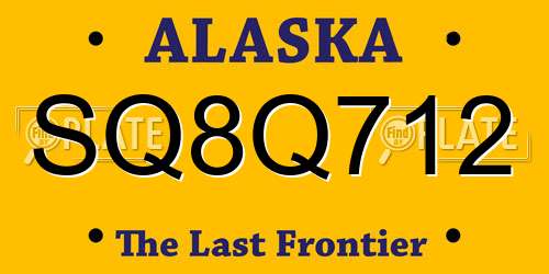 SQ8Q712 Alaska License Plate