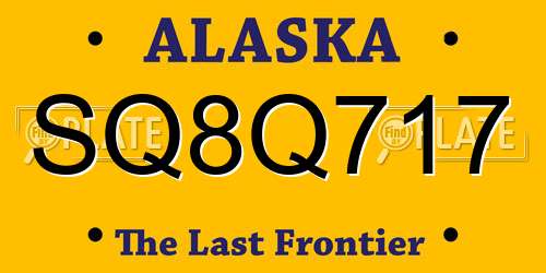 SQ8Q717 Alaska License Plate