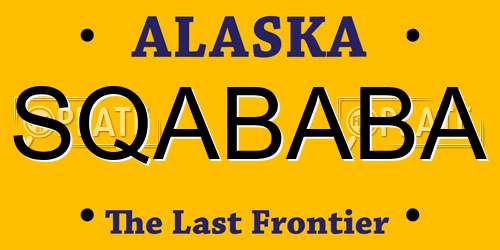 SQABABA Alaska License Plate