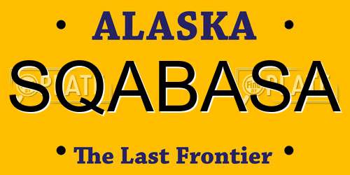 SQABASA Alaska License Plate