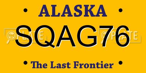 SQAG76 Alaska License Plate