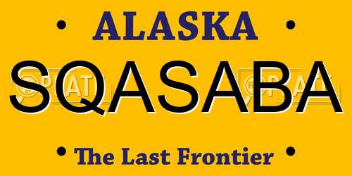 SQASABA Alaska License Plate