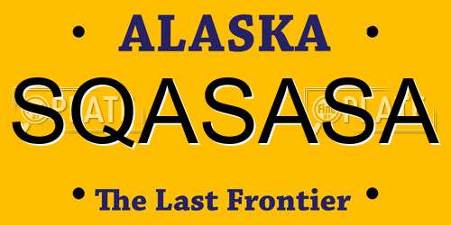 SQASASA Alaska License Plate