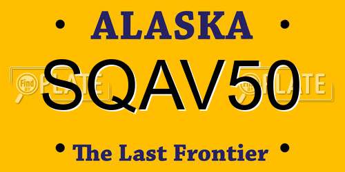 SQAV50 Alaska License Plate