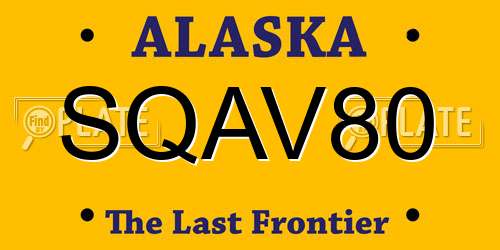 SQAV80 Alaska License Plate