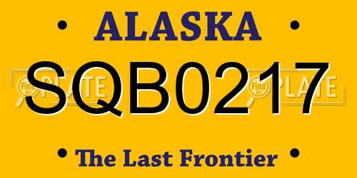 SQB0217 Alaska License Plate
