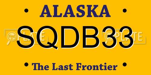 SQDB33 Alaska License Plate