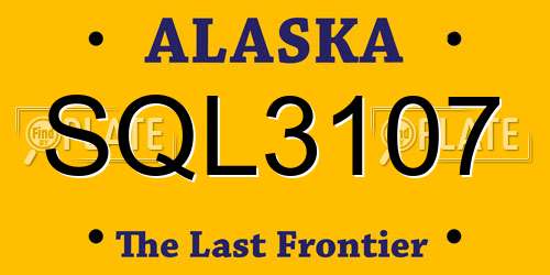 SQL3107 Alaska License Plate