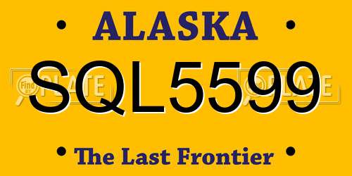 SQL5599 Alaska License Plate