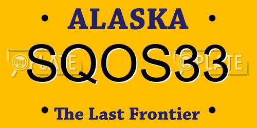 SQOS33 Alaska License Plate