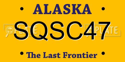 SQSC47 Alaska License Plate