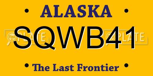 SQWB41 Alaska License Plate