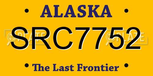 SRC7752 Alaska License Plate