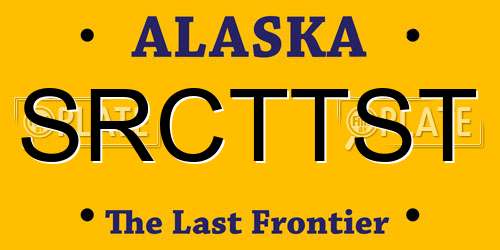 SRCTTST Alaska License Plate
