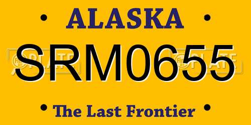 SRM0655 Alaska License Plate