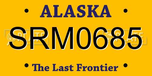SRM0685 Alaska License Plate
