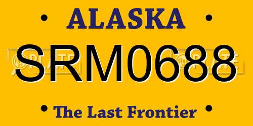 SRM0688 Alaska License Plate