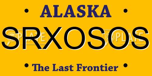 SRXOSOS Alaska License Plate