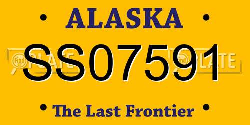 SS07591 Alaska License Plate