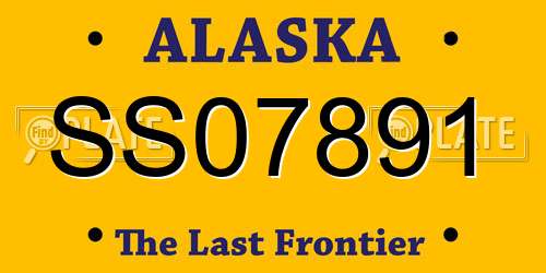 SS07891 Alaska License Plate