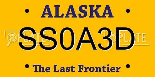 SS0A3D Alaska License Plate