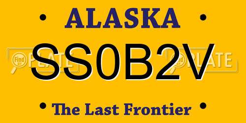 SS0B2V Alaska License Plate
