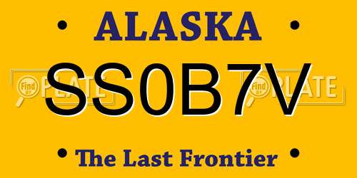 SS0B7V Alaska License Plate