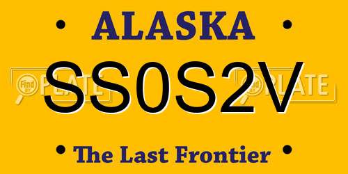 SS0S2V Alaska License Plate