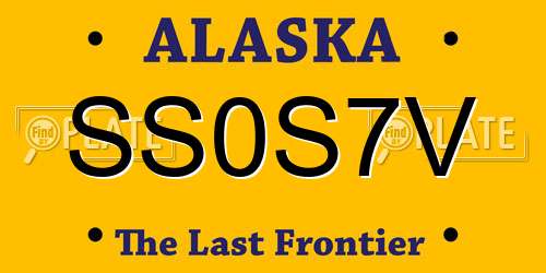 SS0S7V Alaska License Plate