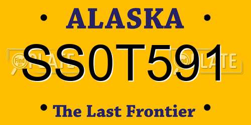 SS0T591 Alaska License Plate