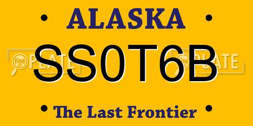 SS0T6B Alaska License Plate